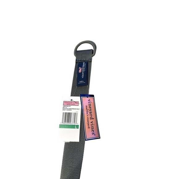 Vineyard Vines Mens Large Gray Harbor Pop Stitch Performance 48” Belt New NWT - Picture 6 of 6